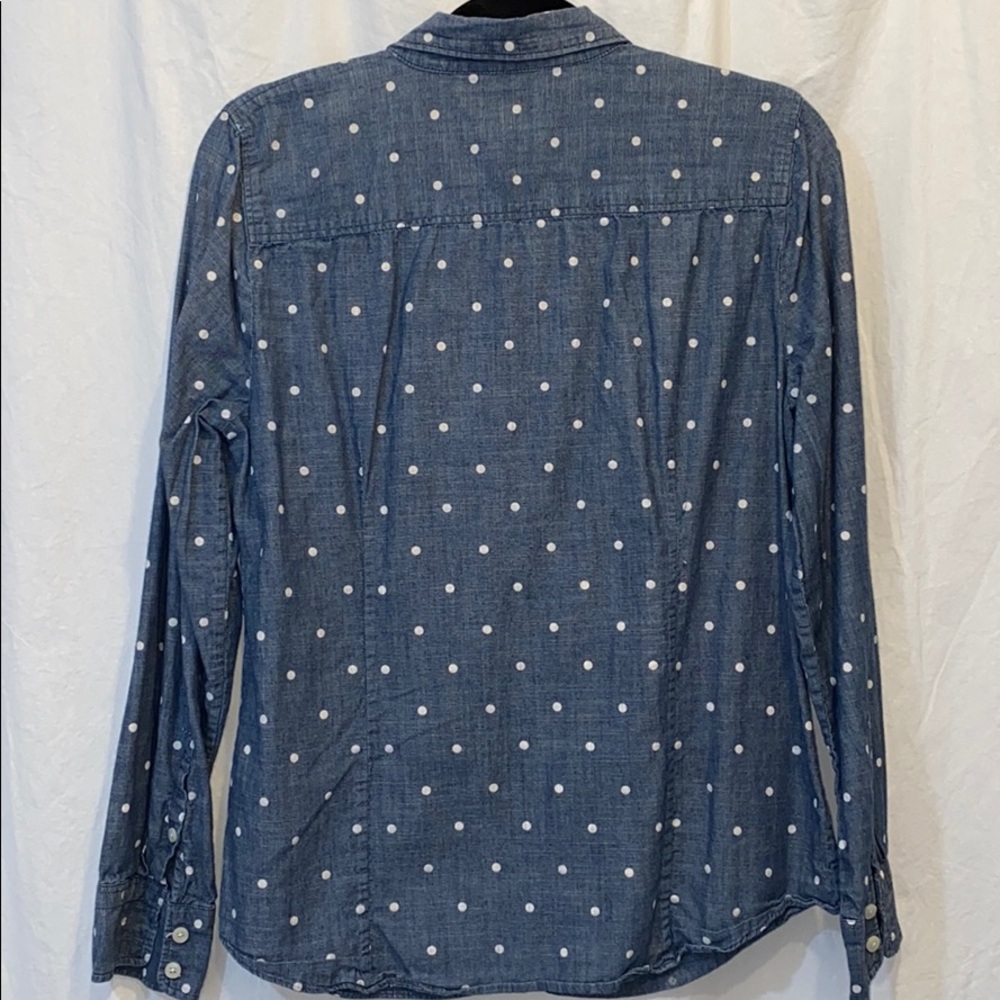 J. Crew Button-Down Polka Dot Chambray - image 2
